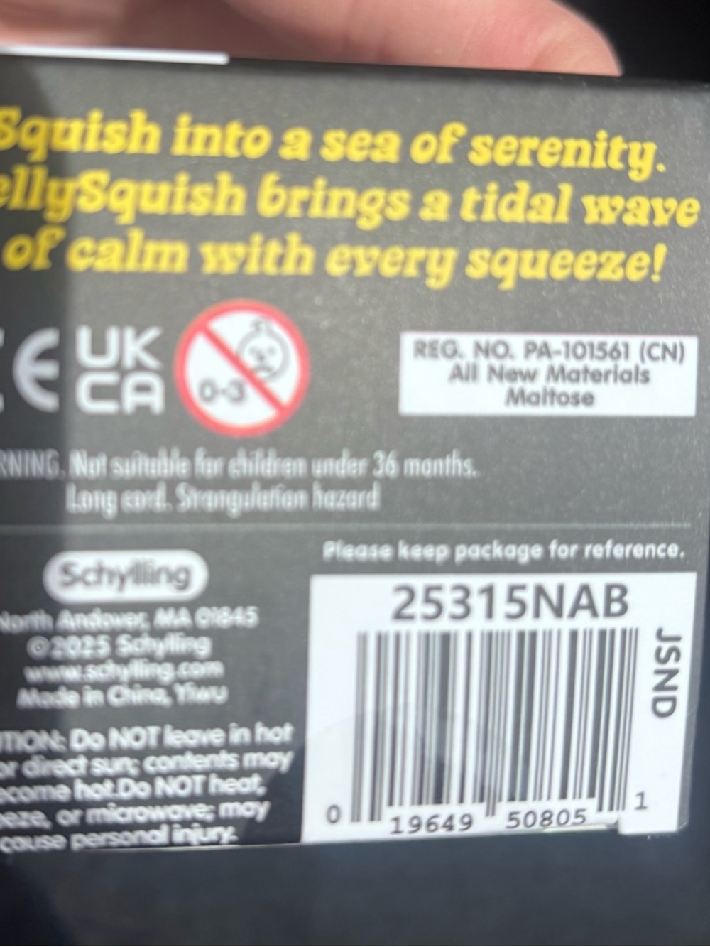 JellySquish Maltose Sensory Squishy Toy - Black